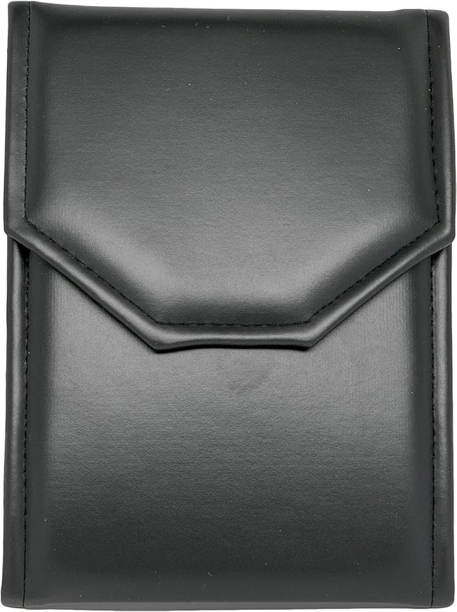 Novel Box Necklace Display Pearl Folder 8x6 inch Large Travel Jewelry Case - Wedding Jewelry Storage Holder with Smooth Finish - Jewelry Organizer Necklace Box - Black/White Stitched