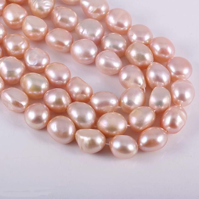 Natural Pearl Freshwater Cultured Pearl Beads for Jewelry Making Punch Loose Beads Handmake DIY for Jewelry Making DIY Women Necklace Bracelet 8-9 mm Color Purple 14 inches