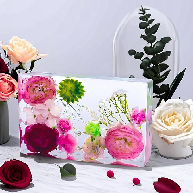 Resin Molds Silicone,Epoxy Resin Casting Craft Mold for Flower Preservation Bookends DIY Art (Rectangle)