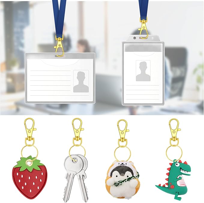 120PCS Premium Swivel Lanyard Snap Hook with Key Rings, Metal Keychain Hooks for Jewelry Making, Crafts (Gold)