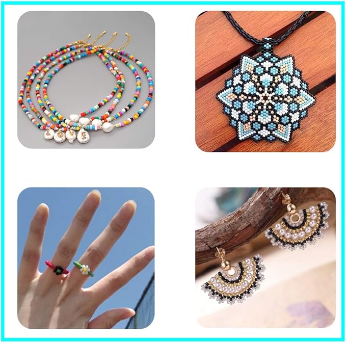 Size 12/0 Crafts Glass Seed Beads 2mm Tiny Pony Beads Assorted Kit with Organizer Box for Jewelry Making (24 Assorted Multicolor Set, Total About 16800pcs)