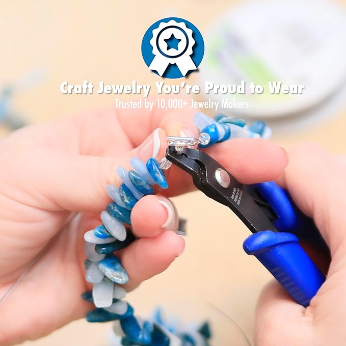 Beadalon Crimp Tool Standard - Fits Crimp Beads #1-3, Crimp Tubes #2-3, Dark Blue, Pocket Travel Size 4 in / 10.1 cm