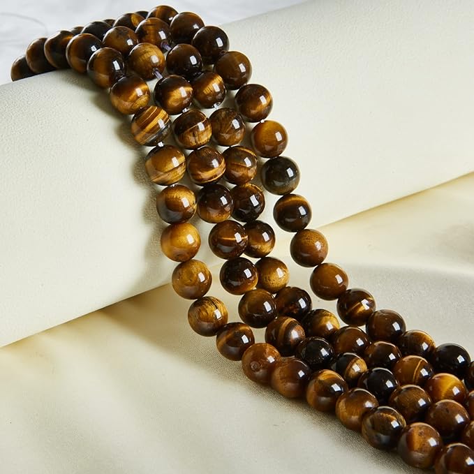 100pcs 8mm Yellow Tiger Eye Beads Natural Gemstone Beads Round Loose Beads for Jewelry Making