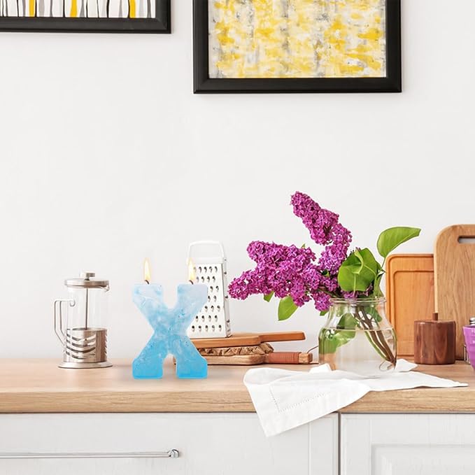 Gartful Resin Letter Molds for Casting, X Capital Alphabet Resin Silicone Molds for Epoxy, Thick 3D Silicone Letter Molds for Making Letters, Word Sign Art, DIY Crafts, Making Candle, Party Home Decor