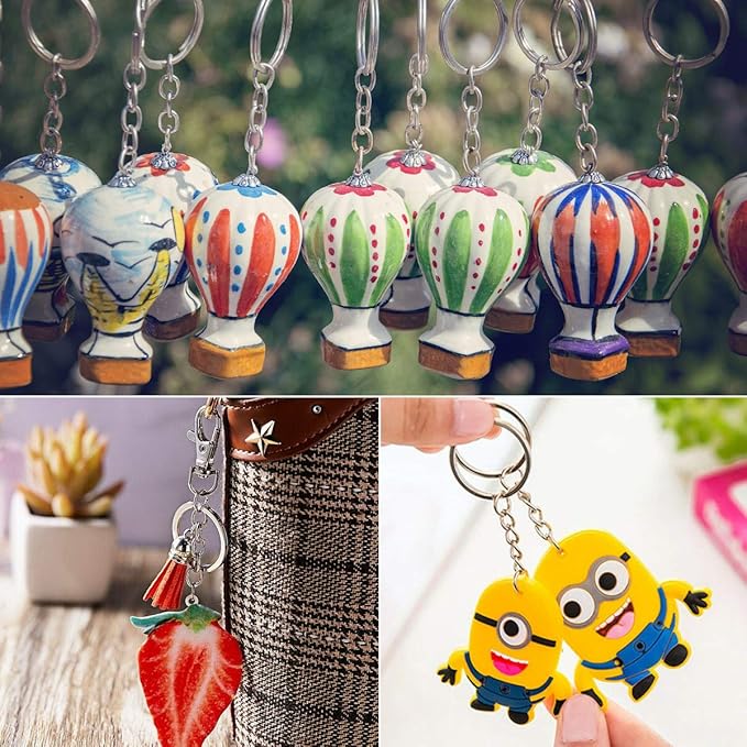 100 Pcs Swivel Snap Hook and Key Rings with Chain and Jump Rings for Keychain Lanyard DIY Jewelry Crafts Accessories(50 Lanyard Snap Hooks+50 Key Ring with Chains)