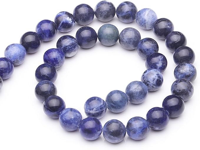 Youngbling Natural Gemstone Beads for Jewelry Making,6mm AAA Blue Sodalite Polished Round Smooth Stone Beads for Bracelet Necklace 15 Inch(AAA Sodalite,6mm)