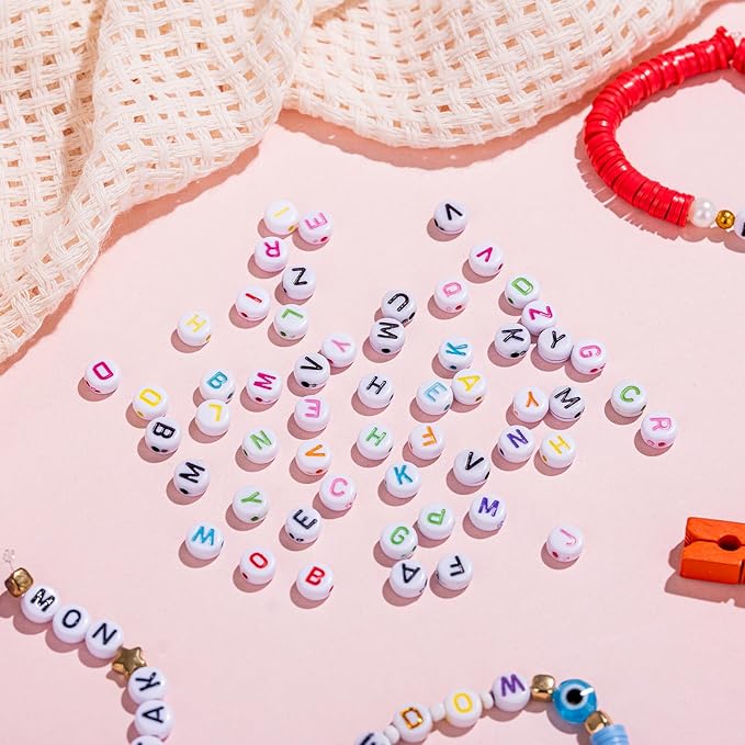 Goldwise Friendship Bracelet Kit - 4 Boxes, 48 Colors Clay & 4mm Seed Beads, Letter Beads, Charms for Jewelry & Bracelet Making for Gifts & Parties