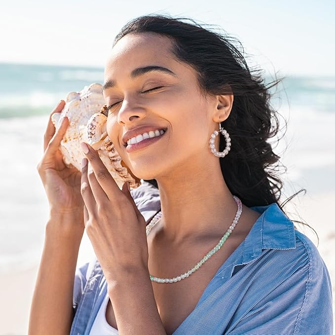 Funtopia Glass Beads Bracelet Making Kit, 1396pcs 6mm Crackle Glass Beads for Jewelry Making, 34 Colors Round Crystal Beads for Bracelets DIY Crafts with Spacer Beads and Charms