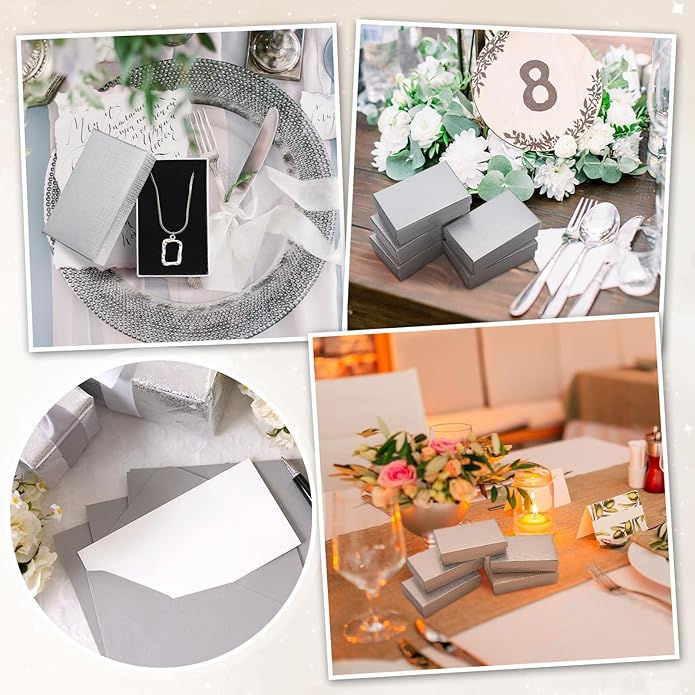 Tenceur 100 Pcs Valentines Jewelry Gift Boxes Bulk Kraft Jewelry Cardboard Box for Necklace Earring Bracelet Storage Package