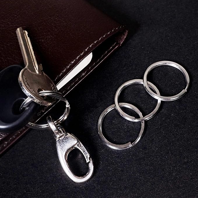 CREST Surgical and Marine Grade Stainless Steel Split Ring for Keychains SS316L Key Rings for Car Keys