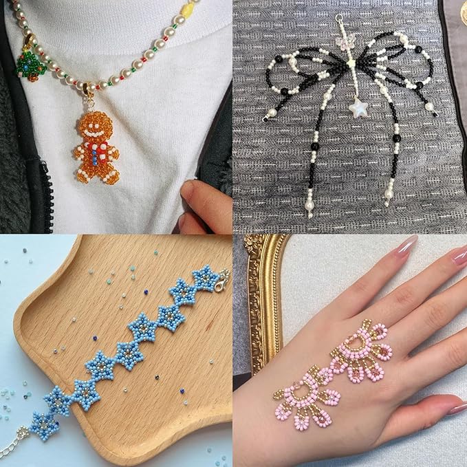 JOJOPLAY 11200pcs Glass Seed Beads for DIY Crafting Bracelet Necklace Embroidery Jewelry Making Supplies (3mm, 400pcs/Color, 28 Colors, Metallic Scheme)