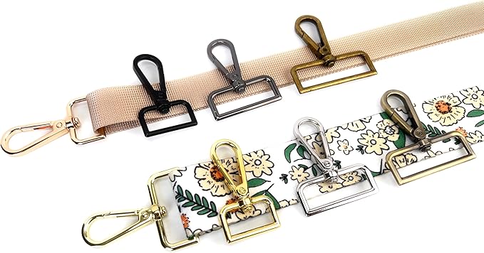 10 Pcs D Ring Swivel Lobster Claw Clasps Push Gate Snap Hooks Trigger Clips for Purse Keychain Strap Making