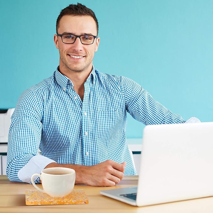 Patelai 6 Sizes Silicone Coaster Resin Molds Kit Square Rectangular Coaster Epoxy Resin Molds Rectangle Deep Tray Casting Mold for DIY Flower Bouquet Preservation Cup Mat Home Decoration