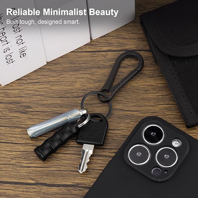 Titanium Key Rings Heavy Duty Side Push Split Key Chain Rings for Key Carabiner Quick Release Keychain Rings