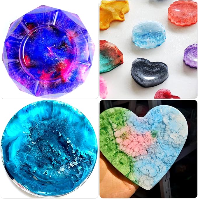Alcohol Ink Set - 26 Bottles Vibrant Colors Alcohol Inks, High Concentrated Resin Ink, 10 Colors Metallic Alcohol Pigment Resin, Alcohol Based Ink for Epoxy Resin, Fluid Art Painting, Glass - 0.35oz