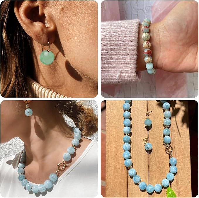 Natural Stone Beads for Jewelry Making,10mm Ice Type Sunstone Polished Smooth Round Gemstone Beads for Bracelet Necklace 15 Inch