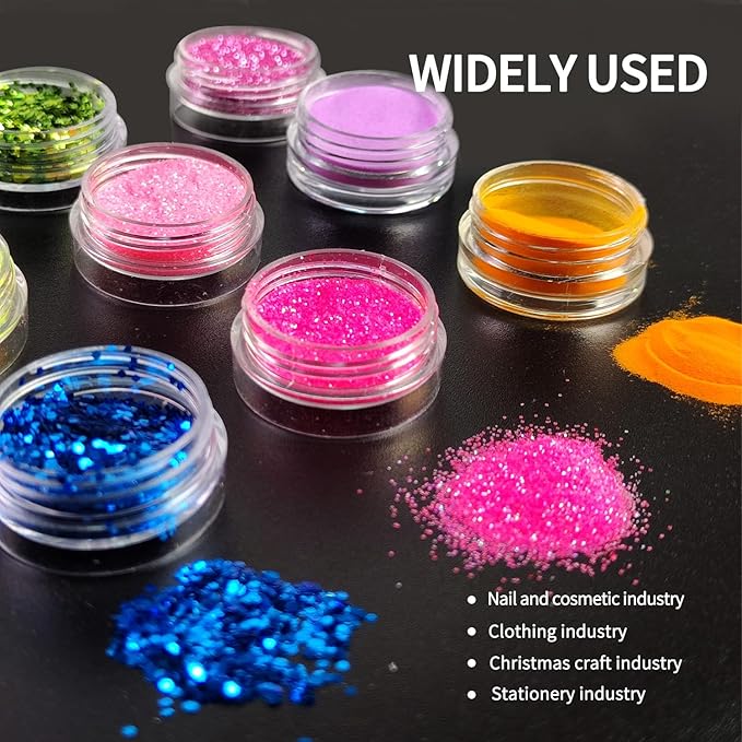 Sullmar 18Colour Nail Glitter for Dazzling Nail Art Professional Quality Glitter for Nails Sparkling Glitter Powder Appropriate for Nail Designs BodyGlitter Appropriate for DIY Nail Decorations