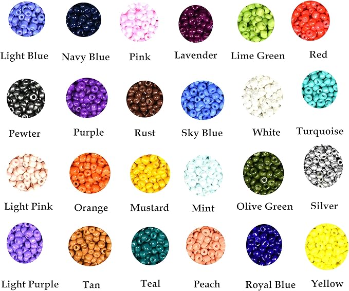 Mandala Crafts 8/0 Glass Seed Beads for Professional Beadwork, 9000 Pcs Kaleidoscopic Glass Beads