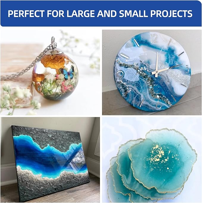 1 Gallon Crystal Clear Epoxy Resin Kit - Food Safe & Bubble-Free - 1:1 Ratio High Gloss Casting Resin for Art, Crafts & Woodworking - Rock-Hard 75+ Shore D, UV Resistant, 24h Cure