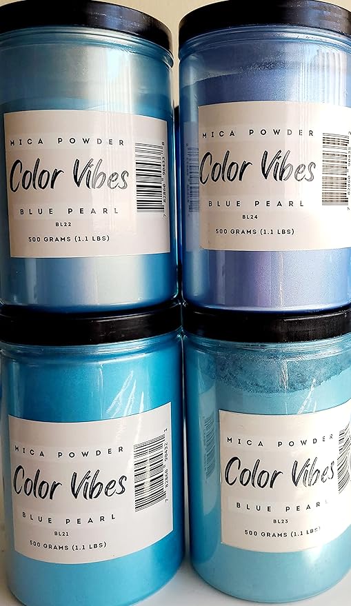 Pearl Mica Powder Pigment Dye - 500 Grams (1.1 lbs) - Best Bulk Price for Fine Arts, Crafting, Painting, Bath Bomb Soap Candle Slime Jewelry Making, Epoxy Resin, Woodworking (Blue BL09)