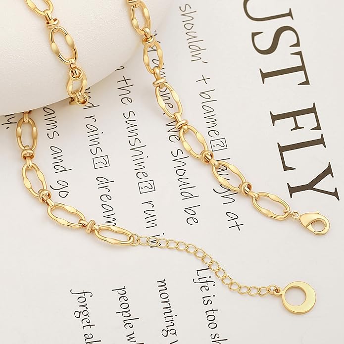 Aobei Pearl 18K Gold Plated Paperclip Chain Choker Satellite Chain Freshwater Cultured Biwa Pearl Pendant Necklace Dainty Jewelry for Women