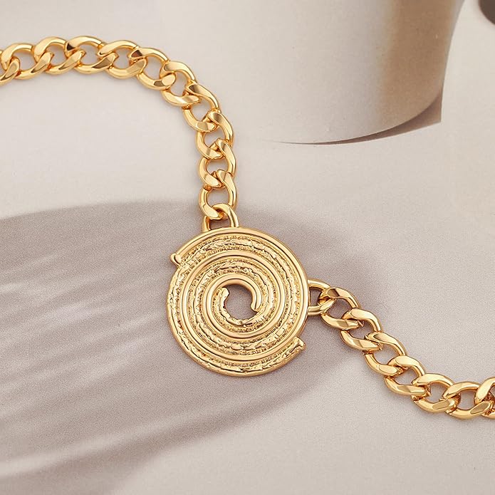 Aobei Pearl 18K Gold Plated Paperclip Chain Choker Satellite Chain Freshwater Cultured Biwa Pearl Pendant Necklace Dainty Jewelry for Women