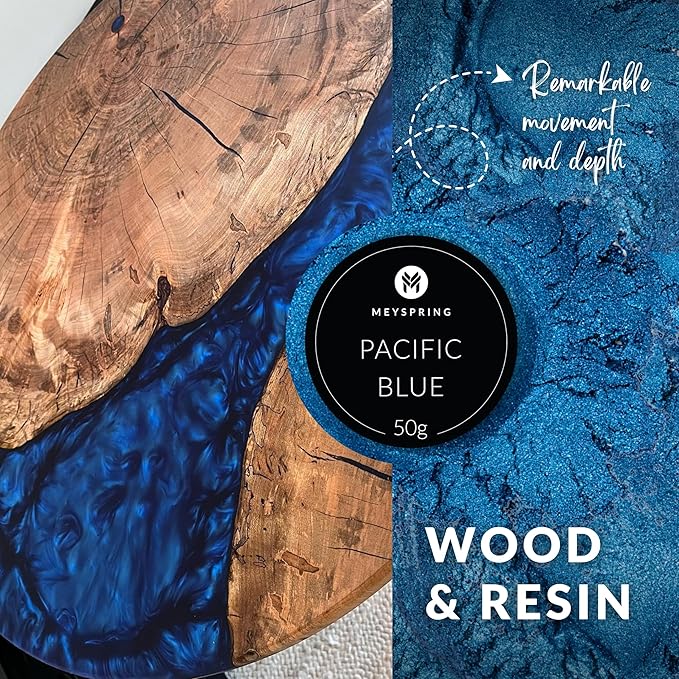MEYSPRING Pacific Blue Epoxy Resin Color Pigment - 50 Grams - Great for Resin Art, Epoxy Resin, and UV Resin - Mica Powder for Epoxy Resin
