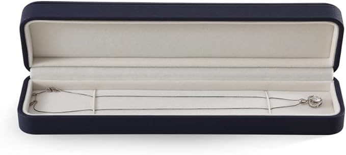 Necklace Box Gift, Leather Necklace Boxes,Blue Necklace Storage Box Luxury Gift Box For Engagement, Birthdays