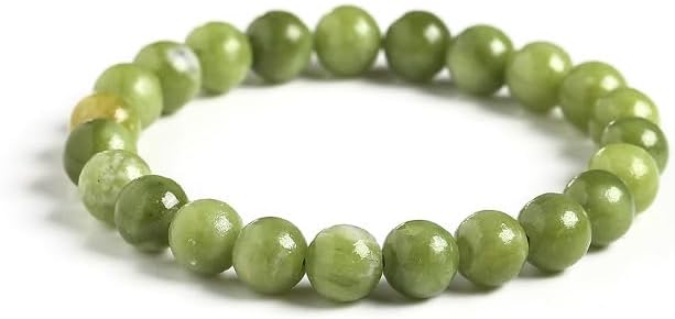 Natural Stone Genuine Stones DIY Canadian Jade Round Beads 8mm 100pcs Beading Loose Gemstone Hole Size 1mm Charm Smooth Beads for Bracelets Necklaces Earrings (Canadian Jade 8mm)