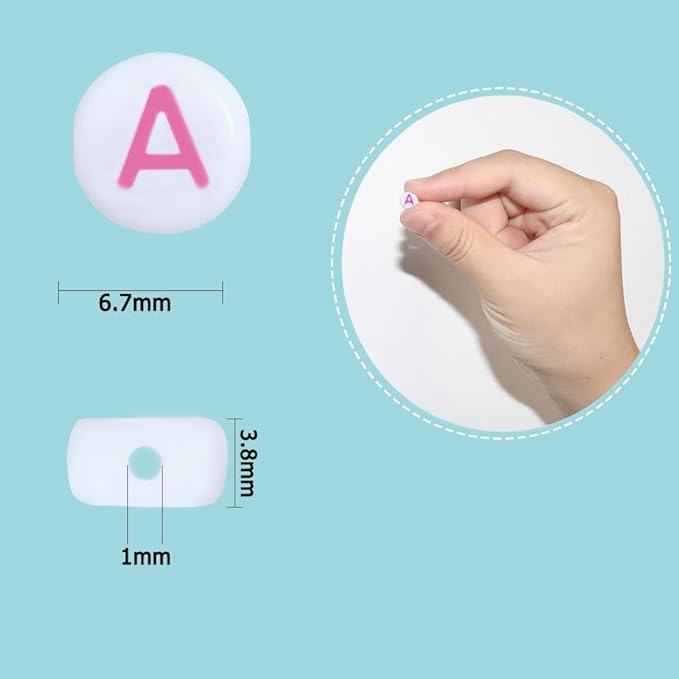 YMSDZHL Alphabet Beads A-Z 1400Pcs Letter Beads, Acrylic 4x7mm Round Letter Beads Kits,Black Digit and Colorful Smile Beads for Bracelets Necklaces DIY Jewelry Making (Colorful,1400PCS)