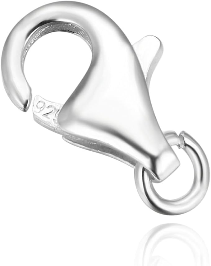 2pcs Adabele Authentic 925 Sterling Silver 13mm Raindrop Lobster Claw Trigger Clasps Hypoallergenic Nickel Free for DIY Jewelry Making SS23