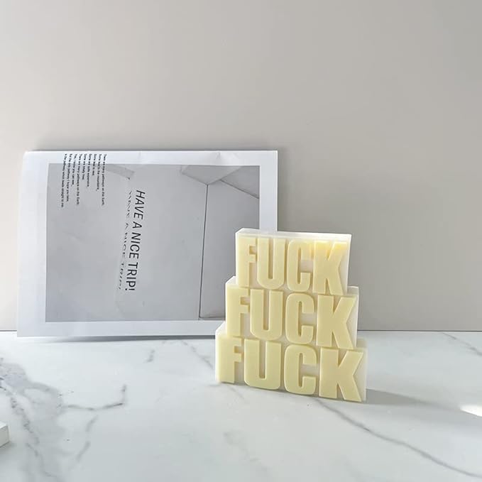 TOPYS Alphabet Letter Tower Silicone Candle Molds, DIY Casting Epoxy Letter Molds for Clay Resin Pendant Plaster Carving Making Aromatherapy White Elephant Gifts (Fuck Fuck Fuck)