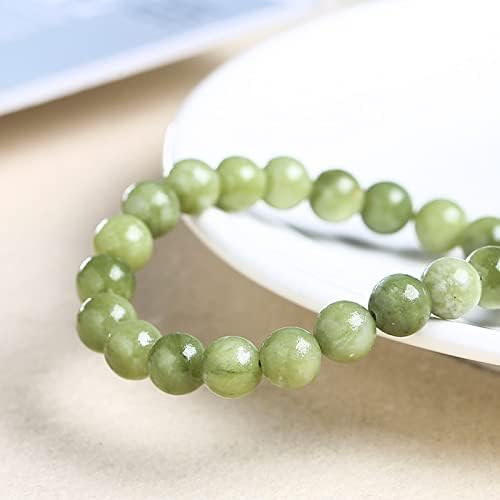 Natural Stone Genuine Stones DIY Canadian Jade Round Beads 8mm 100pcs Beading Loose Gemstone Hole Size 1mm Charm Smooth Beads for Bracelets Necklaces Earrings (Canadian Jade 8mm)