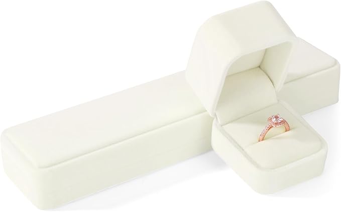 White Velvet Long Chain Bracelet Necklace Watch Storage Box Gift Case, Premium Gorgeous Jewelry Display Box for Wedding,Engagement, Proposal, Birthday and Anniversary (White)