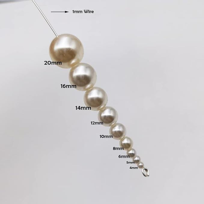 INSPIRELLE 3000pcs 6mm White Art Faux Pearl Beads ABS Round Loose Spacer Beads for DIY Craft Necklaces Bracelets Jewelry Making