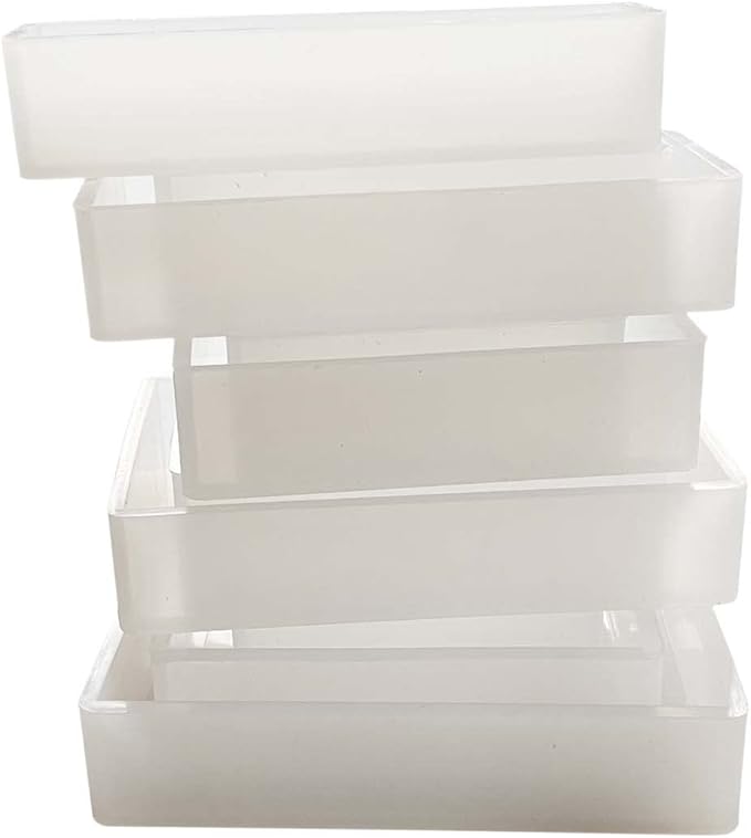 Cotsdan 11Pcs Cube Molds for Resin Hexahedron Crystal Polyhedral Mold Square Rectangular Molds Silicone Cube Casting Molds for Insect Plant Specimen Candle Wax, Soap Display Tray Molds Kit 11 Sizes