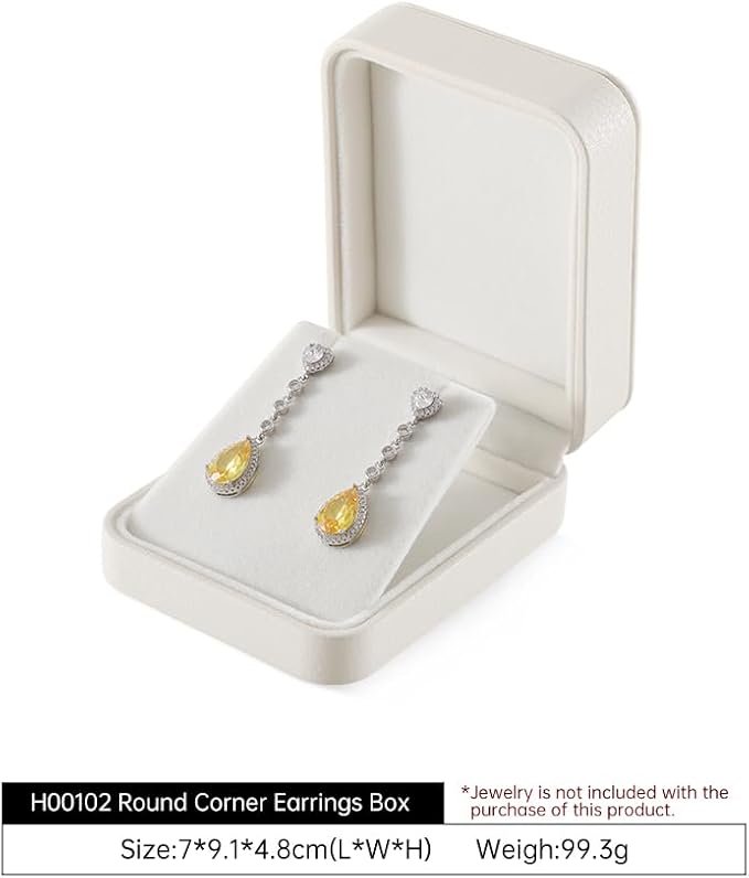 Leather Earring Jewelry Box, Beige Earring Storage,Luxury Earring Gift Box For Lovers, Wedding,Premium Earing Display Box