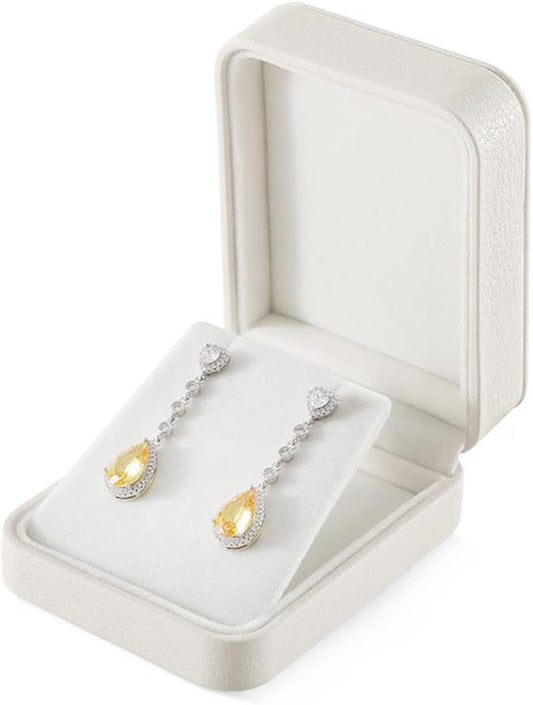 Leather Earring Jewelry Box, Beige Earring Storage,Luxury Earring Gift Box For Lovers, Wedding,Premium Earing Display Box