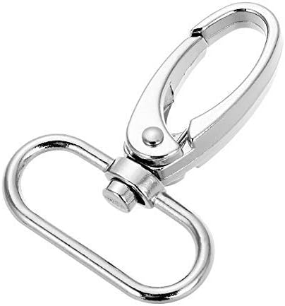 1-inch Silver Curved Lobster Clasps Swivel Trigger Clips Snap (Pack of 20)