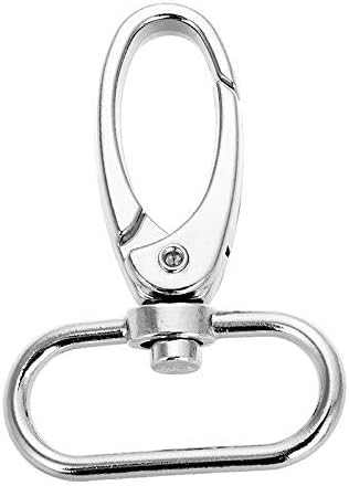 1-inch Silver Curved Lobster Clasps Swivel Trigger Clips Snap (Pack of 20)
