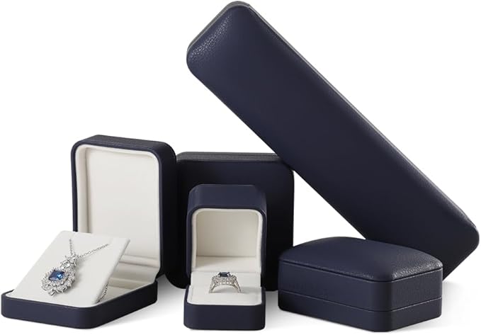 Necklace Box Gift, Leather Necklace Boxes,Blue Necklace Storage Box Luxury Gift Box For Engagement, Birthdays