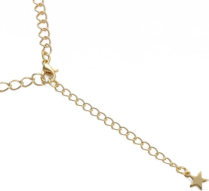 BEADIA 14K Gold Plated Extender Chains 75mm 20pcs Star Extension Tail Chains for Jewelry Making Findings