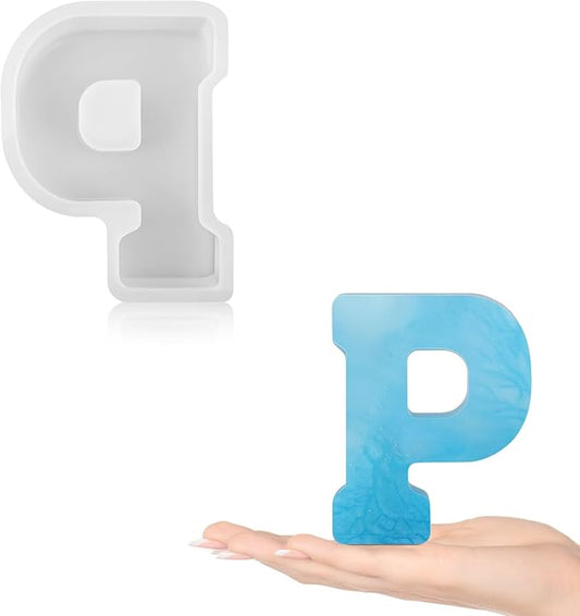Gartful Resin Letter Molds for Casting, P Capital Alphabet Resin Silicone Molds for Epoxy, Thick 3D Silicone Letter Molds for Making Letters, Word Sign Art, DIY Crafts, Making Candle, Party Home Decor