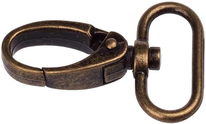 1-inch Antique Brass Curved Lobster Clasps Swivel Trigger Clips Snap, Swivel Snap Hooks for Strap Bag Purse (20)