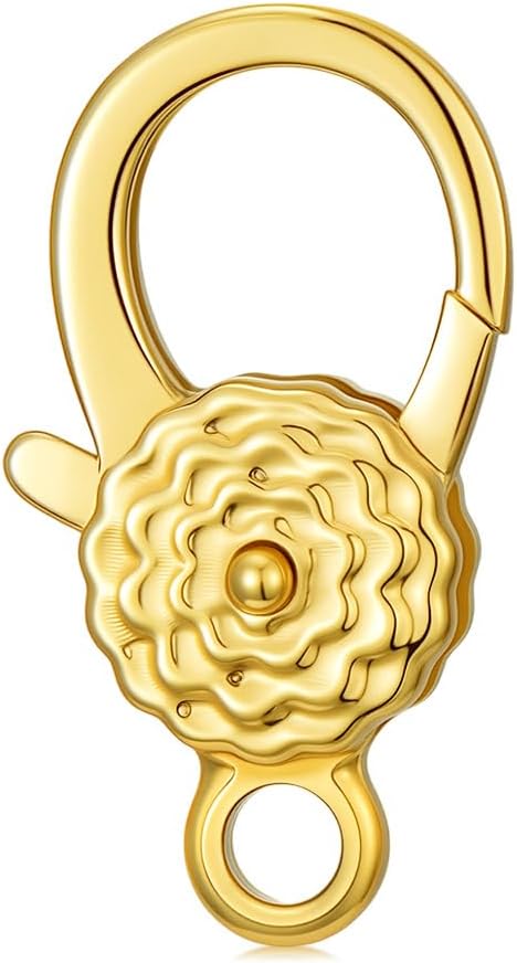 10K Gold Jewelry Clasp Necklace Extender Clasp Bracelet Extension Connector for DIY Necklace Bracelet Anklet Jewelry Making (Style 10)