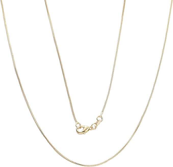 BEADIA Gold-Plated Box Chains Necklace 45cm 4pcs with Lobster Clasp for DIY Jewelry Making Findings