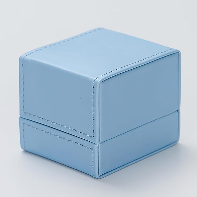 Leather Earring Gift Box Jewelry Gift Boxes Trinket Storage Case for Anniversary Wedding Birthday Mother's Day Gifts(Blue)