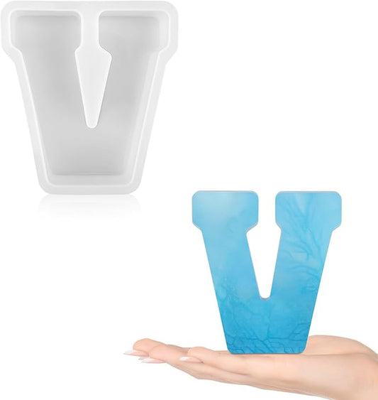Gartful Resin Letter Molds for Casting, V Capital Alphabet Resin Silicone Molds for Epoxy, Thick 3D Silicone Letter Molds for Making Letters, Word Sign Art, DIY Crafts, Making Candle, Party Home Decor