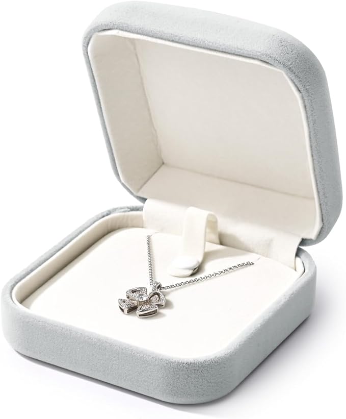 Velvet Bracelet Gift Box - Jewelry Holder With Velvet Interior for Bangles - Storage Box for Birthday, Wedding, Mother's Day, Valentine's Day (Grey)