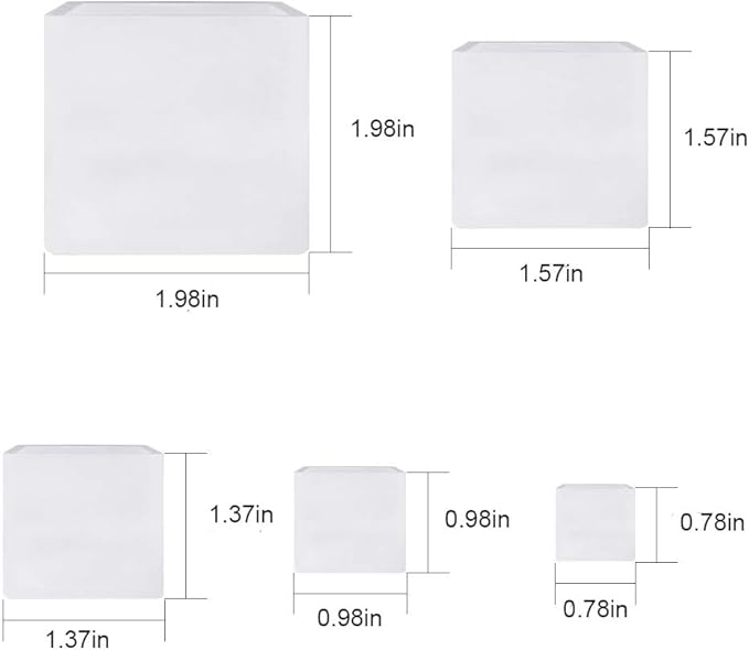 5 PCS Square Resin Moulds Silione, FineGood Epoxy Resin Casting Molds DIY Box Resin Mold Silicone Resin Kit Mold for Cup Candle Soap